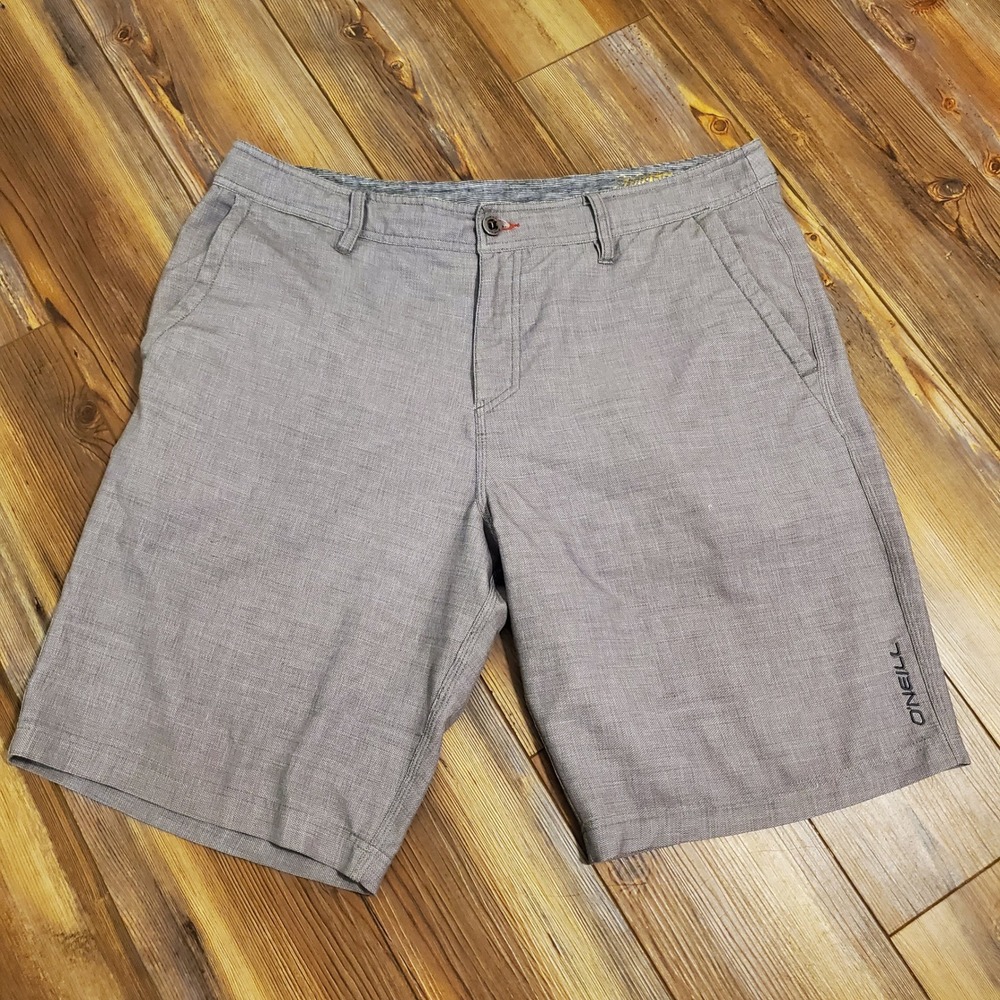 O'Neill Y2K Mens Hybrid Shorts Grey Heathered Quick Dry Boardshorts Size 36